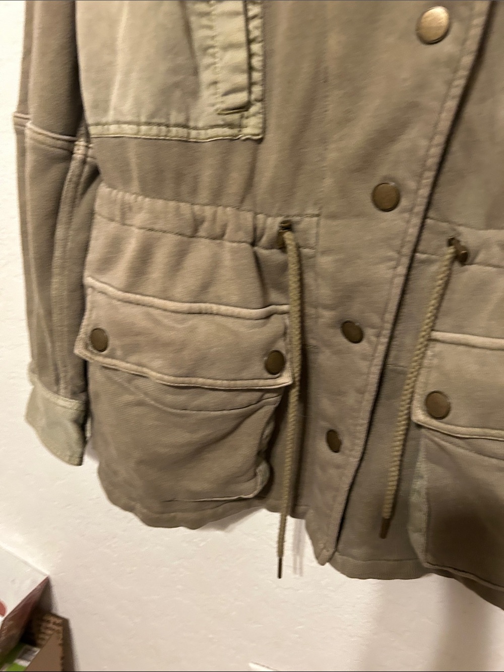 🍒We The Free Green Drawstring Utility Jacket size M GUC - Picture 5 of 10
